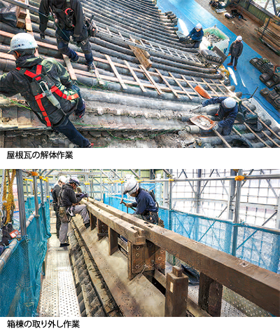三解脱門大修理 経過報告 作業の様子